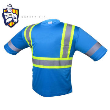 Nuevos productos 100% Polyester Birdeyes Crew Camiseta reflectante de seguridad con productos de seguridad deportiva para adultos